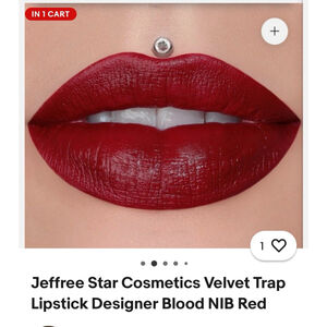 NIB Jeffree Star Cosmetics Velvet Trap Lipstick Designer Blood NIB Red
